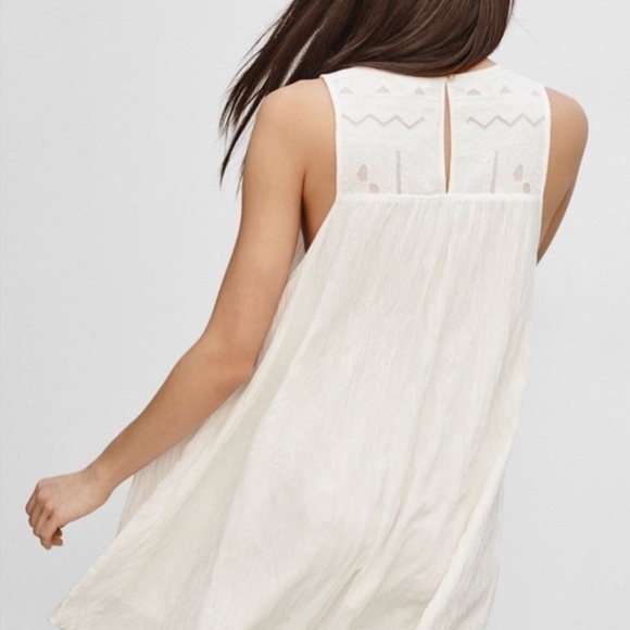 Aritzia Wilfred White Allier Embroidered Shift Dress - Picture 2 of 14